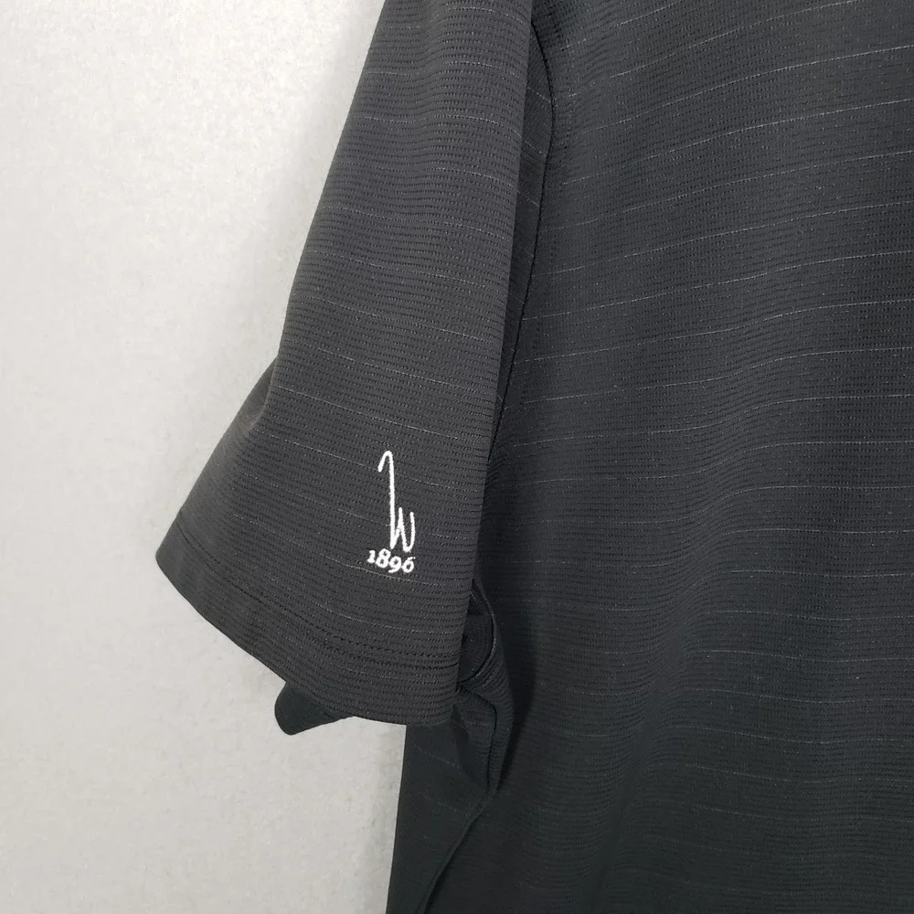 Nike Golf Aeroreact Polo Shirt Black Micro Stripe Activewear Sleeve Logo Size XL